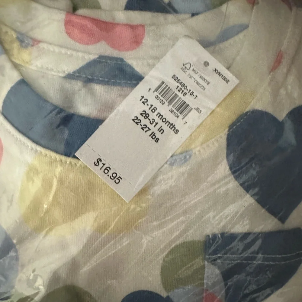 GAP Kids Long Sleeve Shirt with Heart Pattern